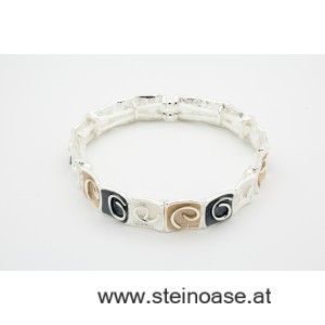 Armband  Gold/Grau/Silber 'Spirale'